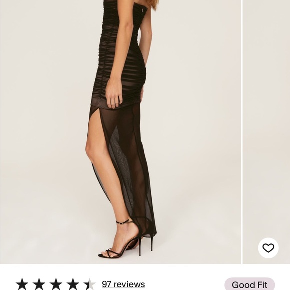 Holiday Black Nude Mesh Strapless Eden Gown - XS hemmed for petite! - Picture 2 of 6